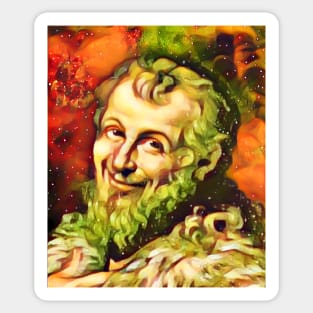 Democritus Snow Portrait | Democritus Artwork 12 Sticker